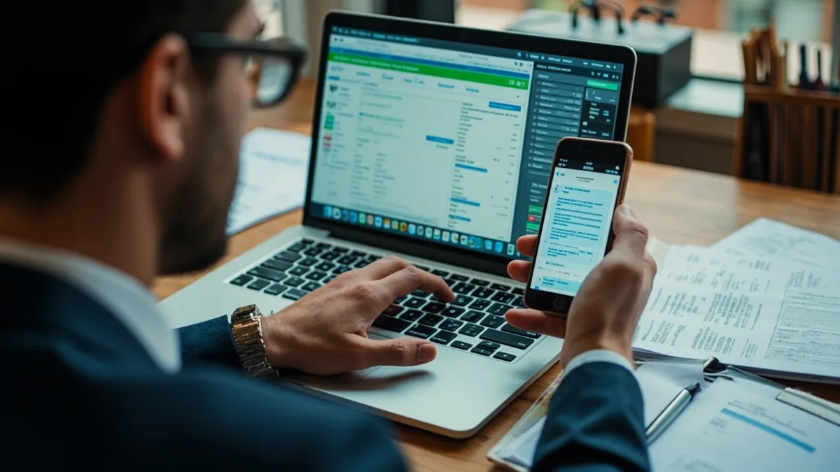 Business owner viewing customer data scattered across CRM, spreadsheet, invoices, job tracker and WhatsApp.