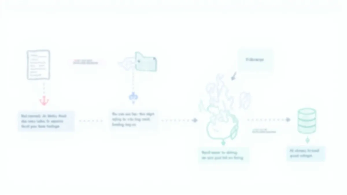 Illustration of a RAG chatbot pipeline showing documents being split into chunks, indexed, then matched with a user question to produce a grounded answer.