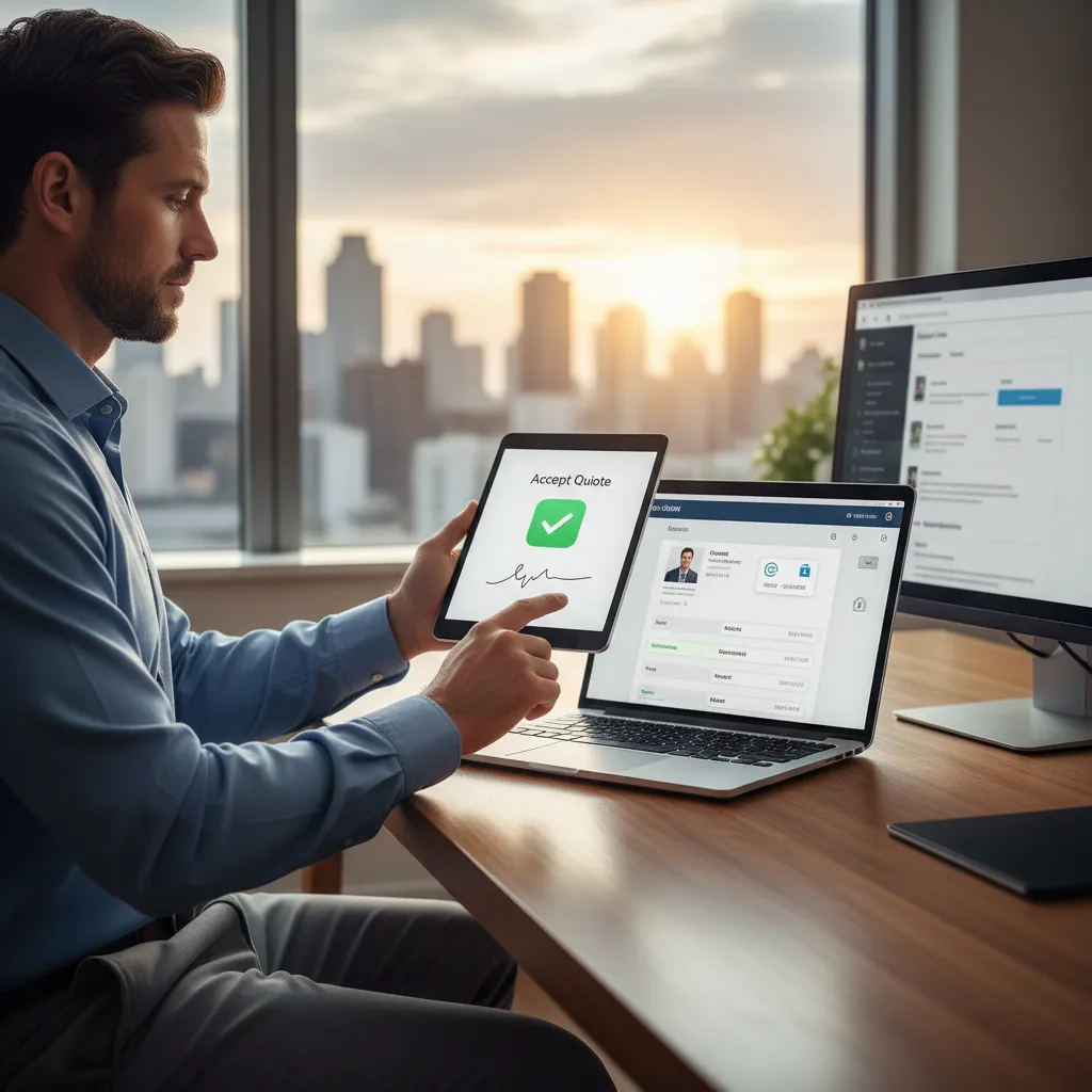 Online quote acceptance and electronic signatures for When Off the Shelf Quoting and Invoicing Software Stops Fitting