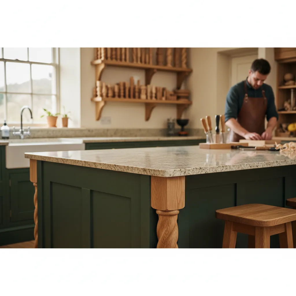 Barley Twist Pilaster for Kitchen Island: Bespoke Timber Cost