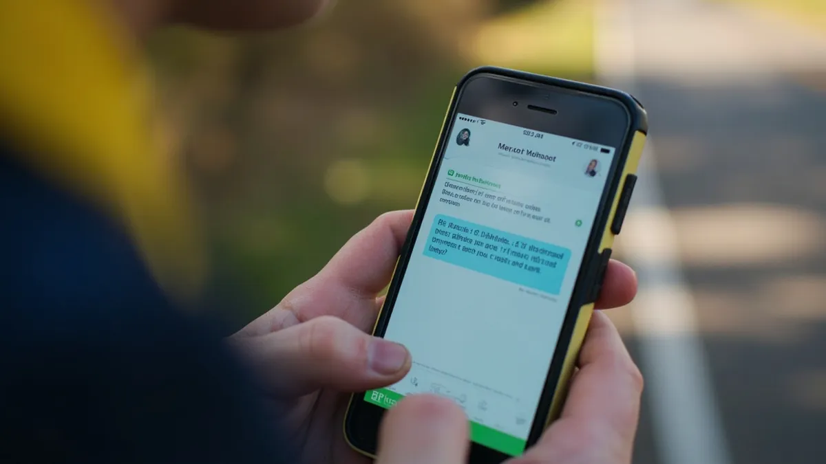 Tradesperson sending a quick text-back to a missed call with a specific callback time.