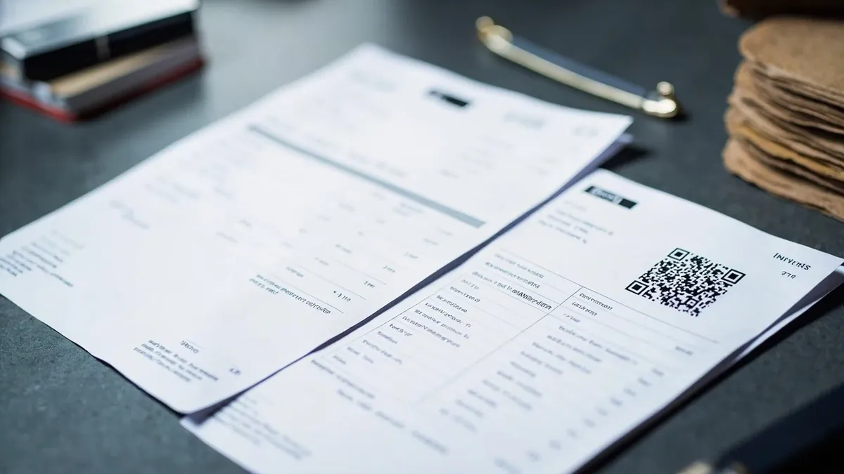 Comparison of a standard B2B invoice cleared through Fatoora and a simplified retail invoice with a QR code