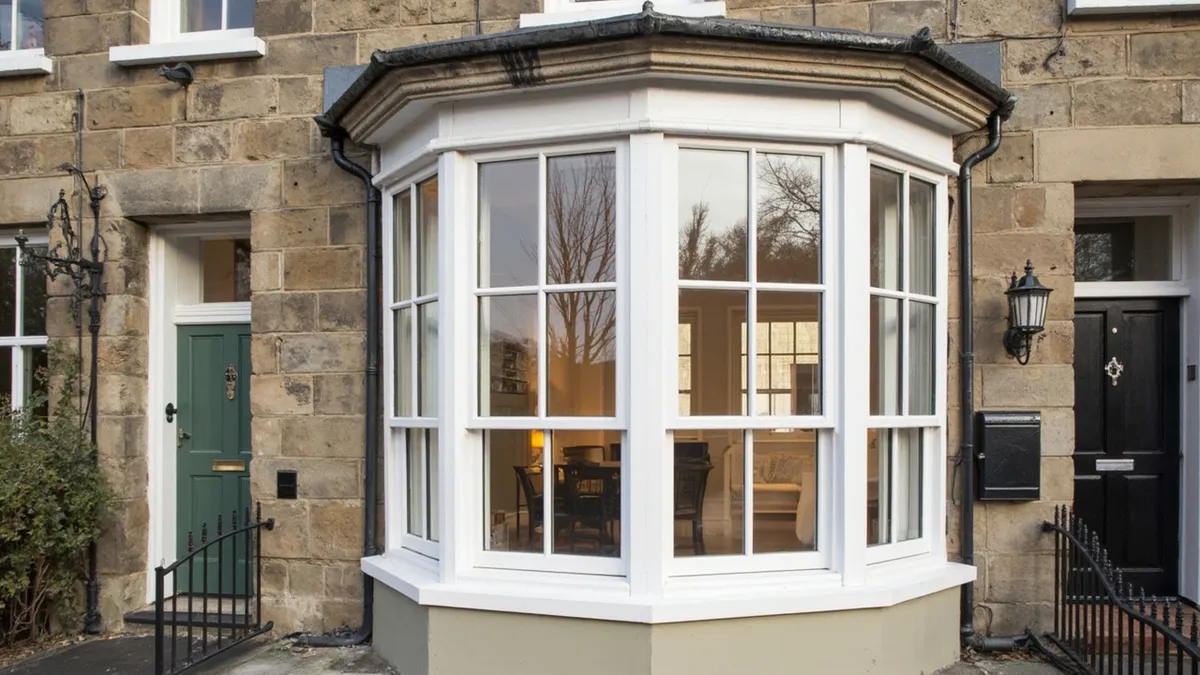 Listed townhouse sash windows with discreet interior secondary glazing.