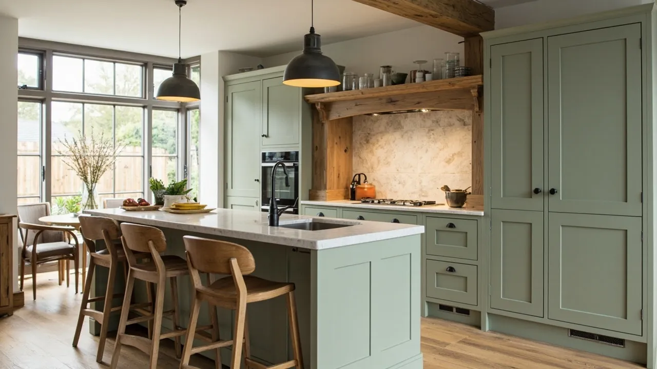 Green and Sage Green Shaker Kitchen Ideas